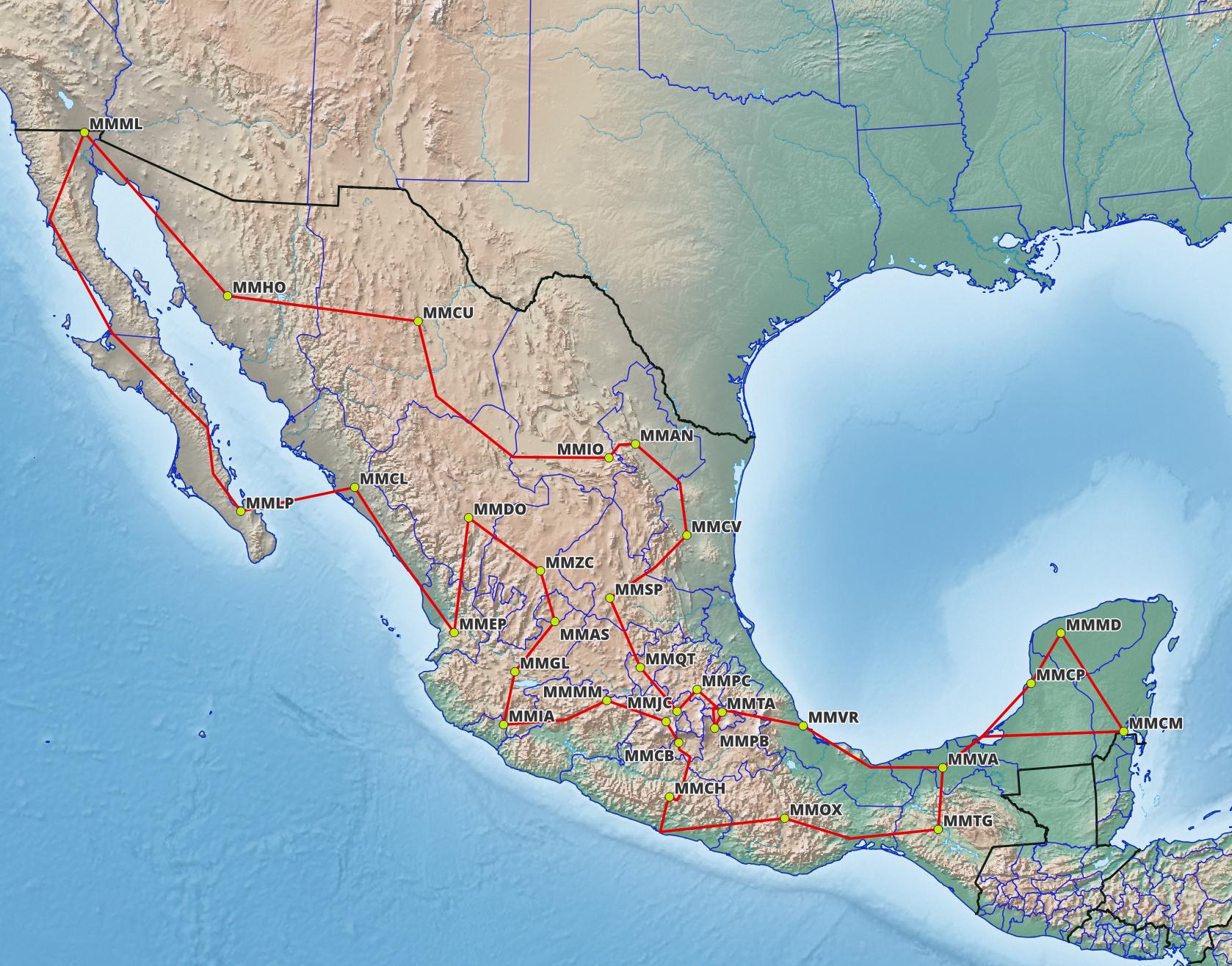 Mexico tour map