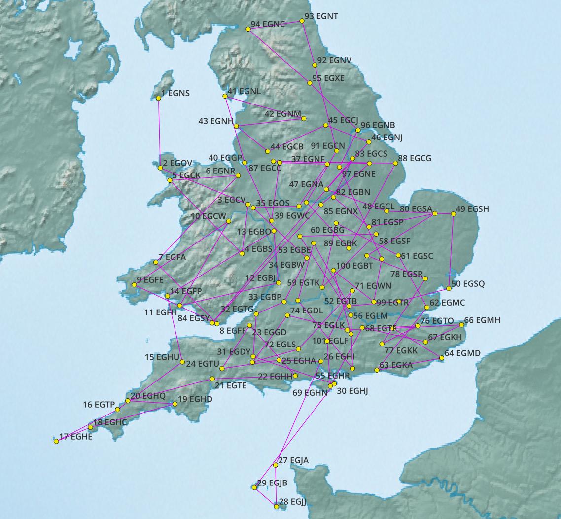 UK tour map